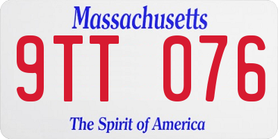 MA license plate 9TT076
