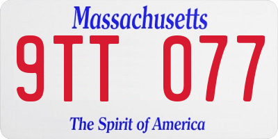 MA license plate 9TT077