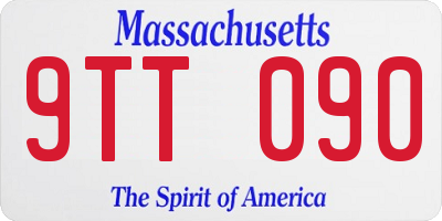 MA license plate 9TT090