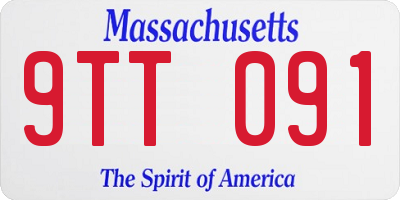 MA license plate 9TT091