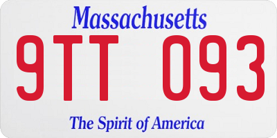 MA license plate 9TT093
