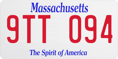 MA license plate 9TT094
