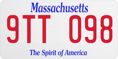 MA license plate 9TT098
