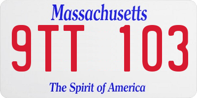 MA license plate 9TT103