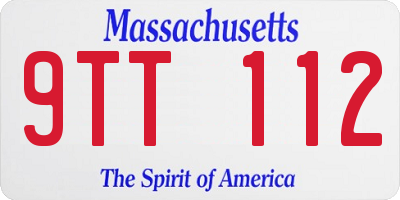 MA license plate 9TT112