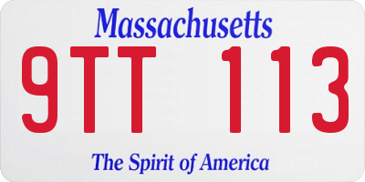 MA license plate 9TT113