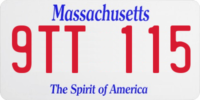 MA license plate 9TT115