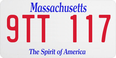 MA license plate 9TT117