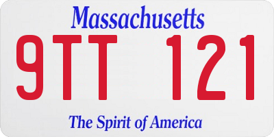 MA license plate 9TT121