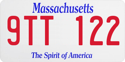 MA license plate 9TT122