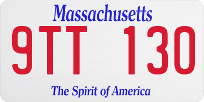 MA license plate 9TT130