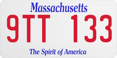MA license plate 9TT133