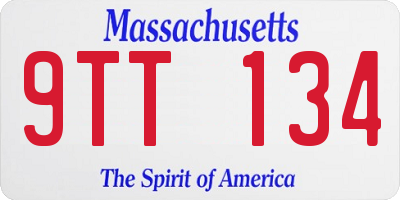 MA license plate 9TT134