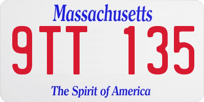 MA license plate 9TT135