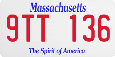MA license plate 9TT136