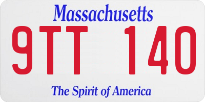 MA license plate 9TT140