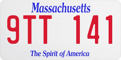MA license plate 9TT141