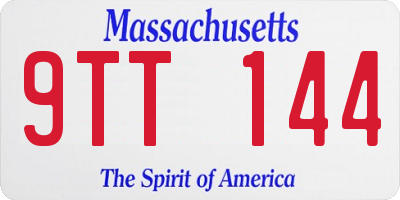 MA license plate 9TT144