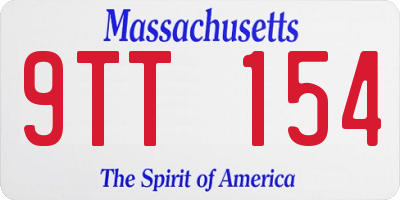 MA license plate 9TT154