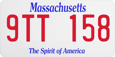 MA license plate 9TT158