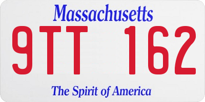 MA license plate 9TT162
