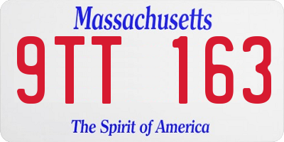 MA license plate 9TT163