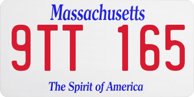 MA license plate 9TT165