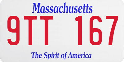 MA license plate 9TT167