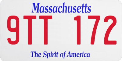 MA license plate 9TT172