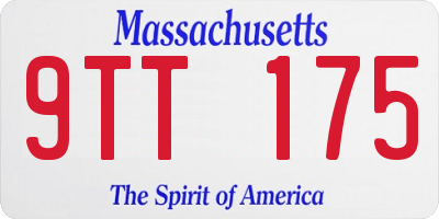 MA license plate 9TT175
