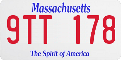 MA license plate 9TT178