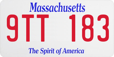 MA license plate 9TT183