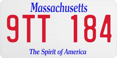MA license plate 9TT184