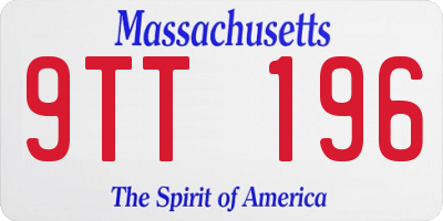 MA license plate 9TT196