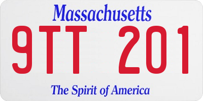 MA license plate 9TT201
