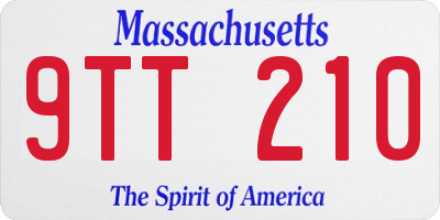 MA license plate 9TT210