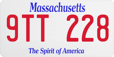MA license plate 9TT228