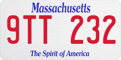 MA license plate 9TT232
