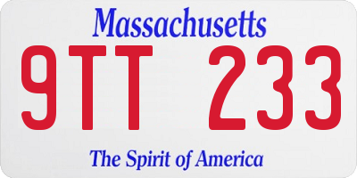 MA license plate 9TT233