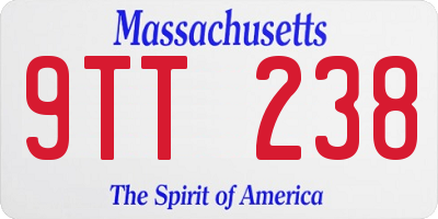 MA license plate 9TT238