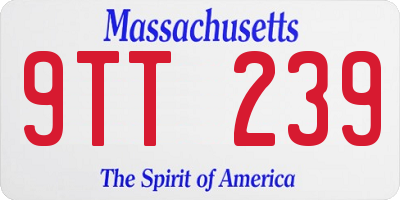 MA license plate 9TT239