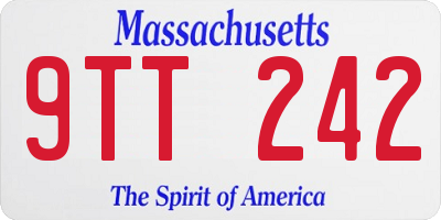 MA license plate 9TT242