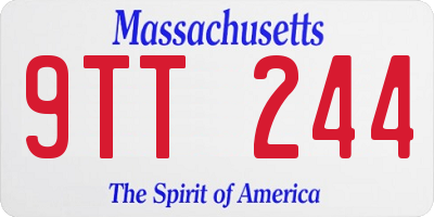MA license plate 9TT244