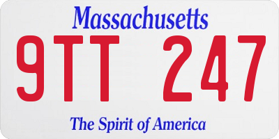 MA license plate 9TT247