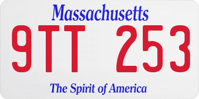 MA license plate 9TT253