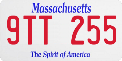 MA license plate 9TT255