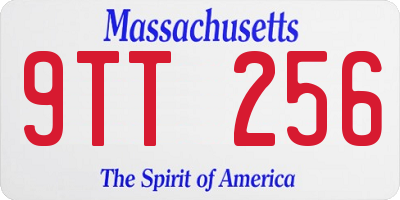 MA license plate 9TT256