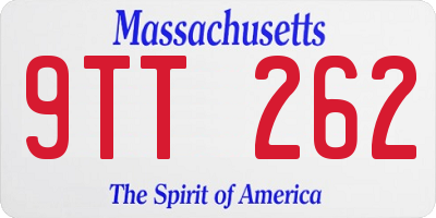 MA license plate 9TT262