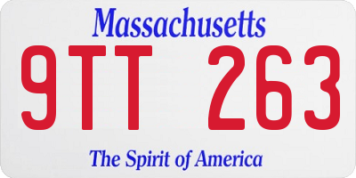 MA license plate 9TT263