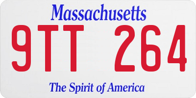 MA license plate 9TT264